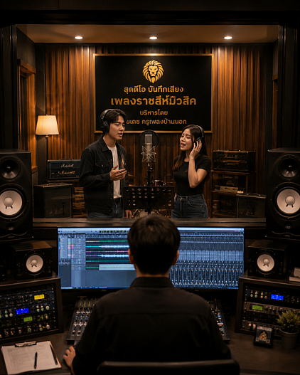 สตูดิโอค่ายเพลงบ้านราชสีห์มิวสิค โดยครูเพลงบ้านนอก